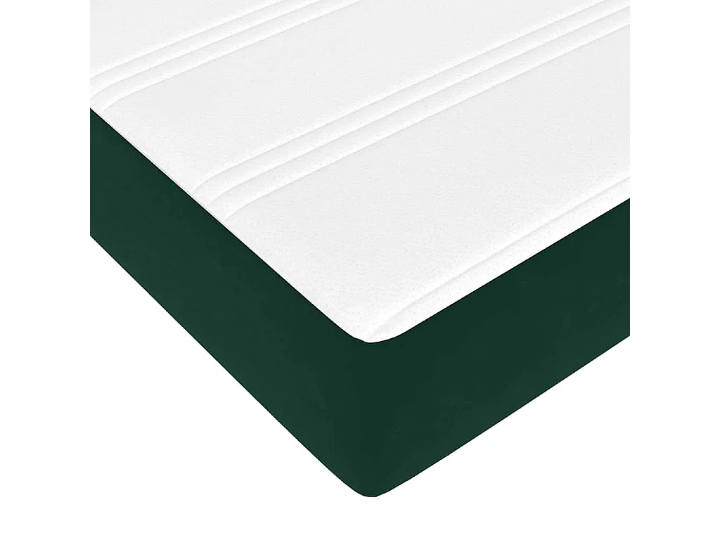 Estructura de cama otomana con colchón terciopelo verde oscuro