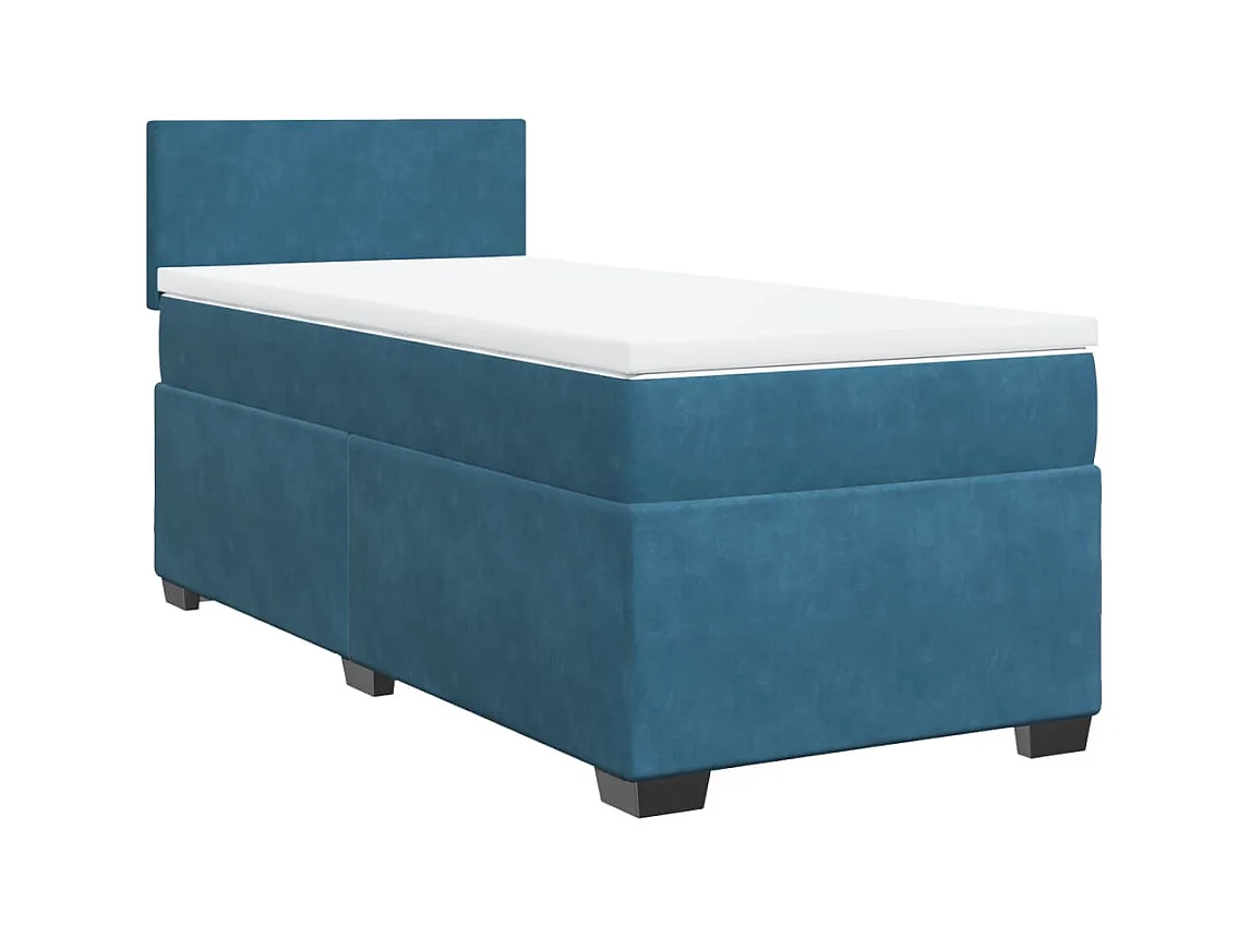 Boxspring met matras fluweel donkerblauw 80x200 cm