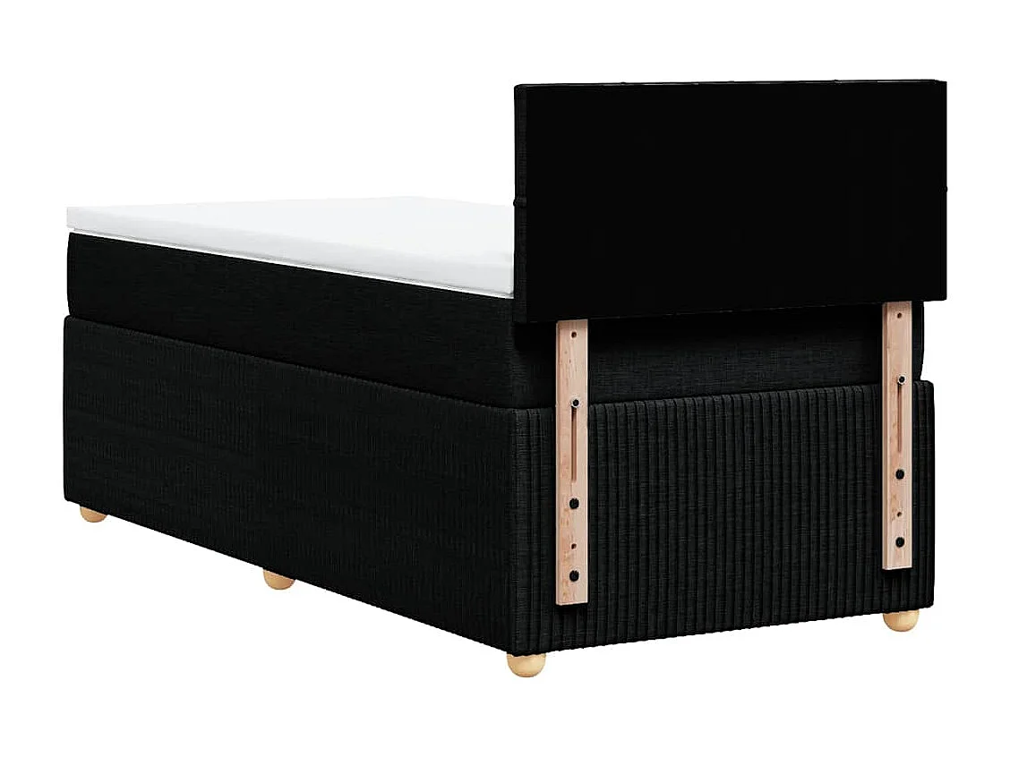 Sommier à lattes de lit et matelas Noir 80x200 cm Tissu