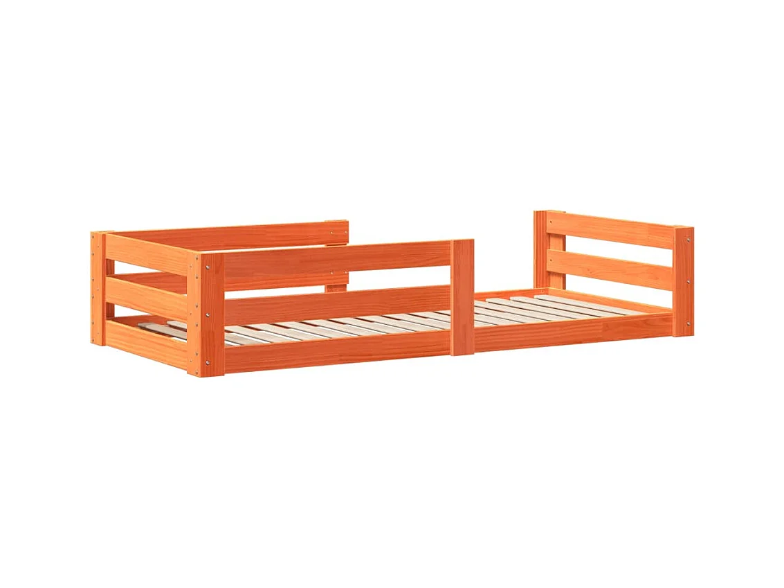 Cadre de lit sans matelas cire marron 80x160 cm bois pin massif