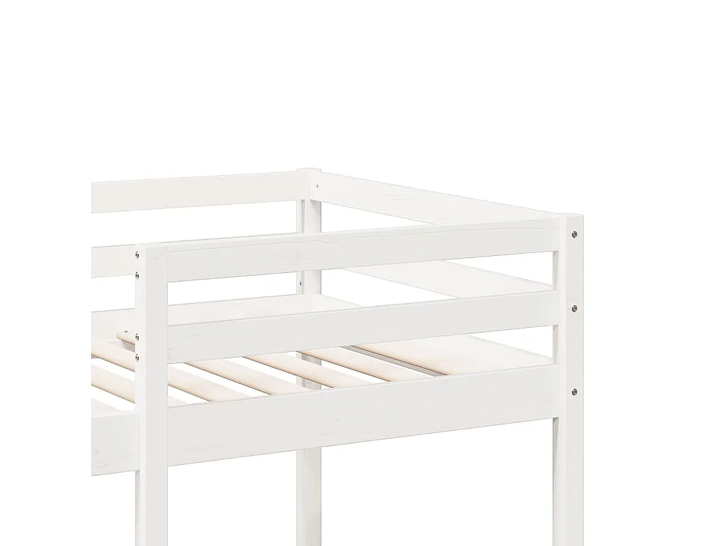 Hoogslaper zonder matras massief grenenhout wit 80x200 cm