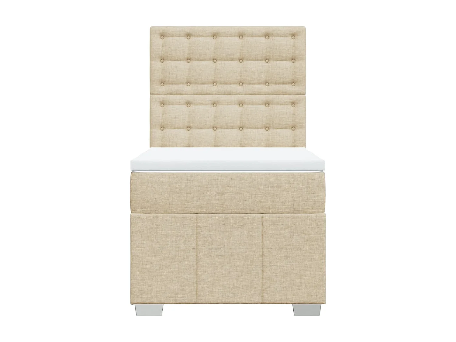 Sommier à lattes de lit avec matelas Crème 80x200 cm Tissu