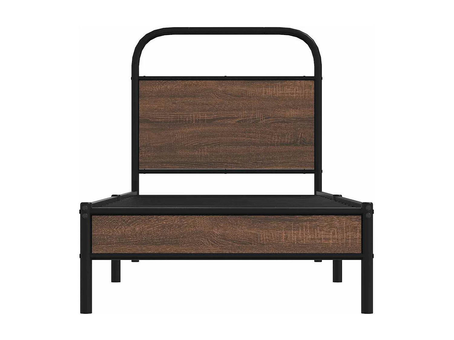 Cadre de lit sans matelas 75x190cm chêne marron bois ingénierie