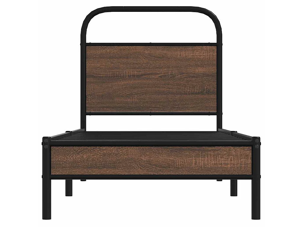 Bedframe zonder matras bewerkt hout bruin eikenkleur 75x190 cm
