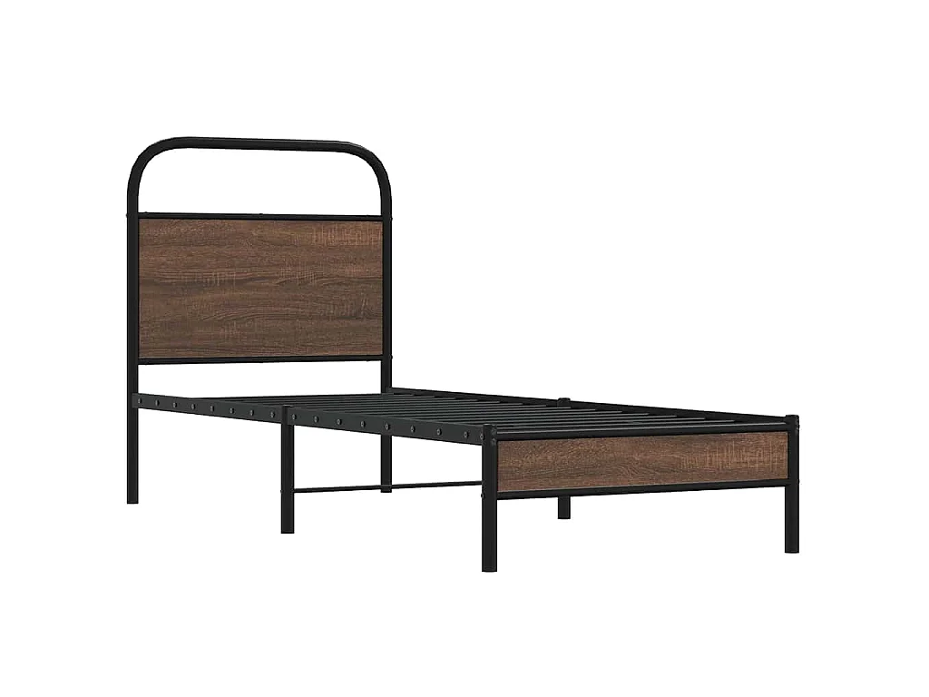 Bedframe zonder matras bewerkt hout bruin eikenkleur 75x190 cm