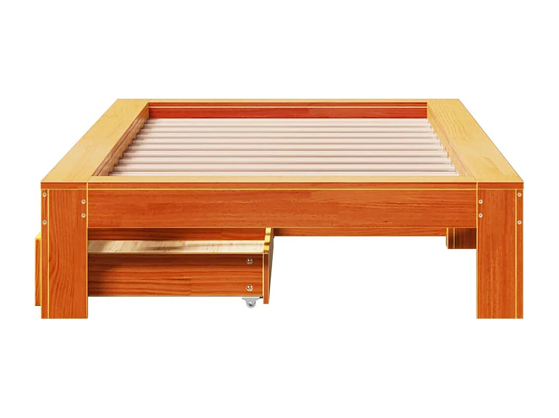 Letto senza Materasso Marrone Cera 75x190 cm in Legno di Pino