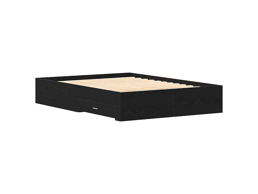 Cadre de lit Chêne noir 135 x 190 cm Bois d'ingénierie