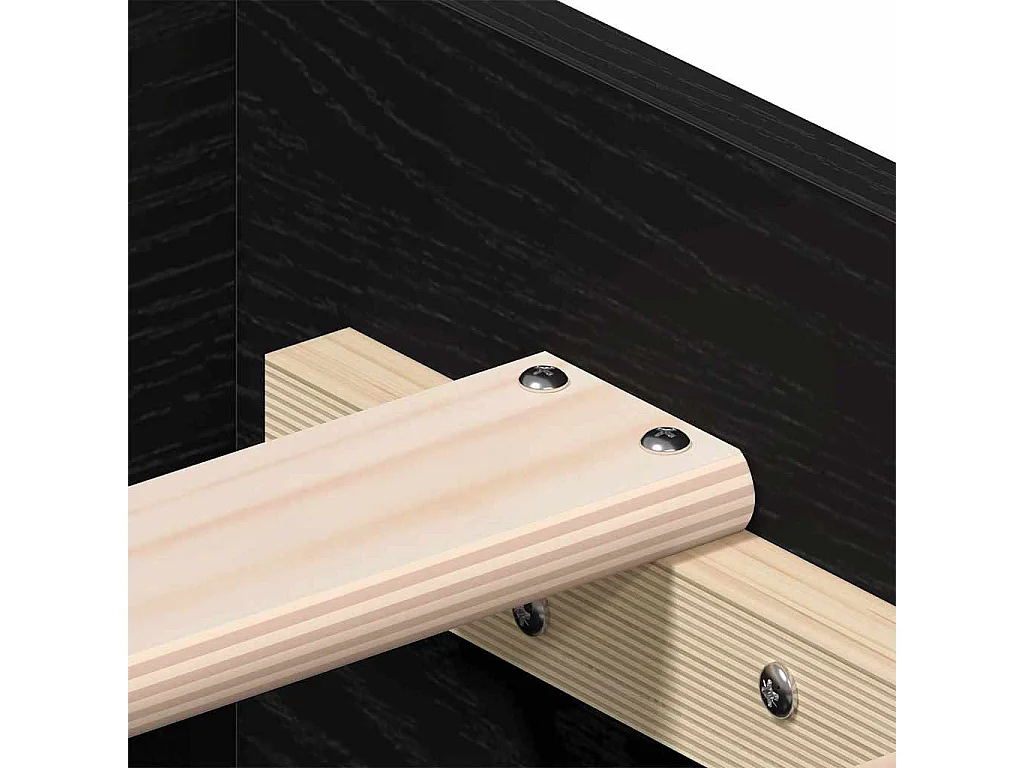 Cadre de lit Chêne noir 135 x 190 cm Bois d'ingénierie