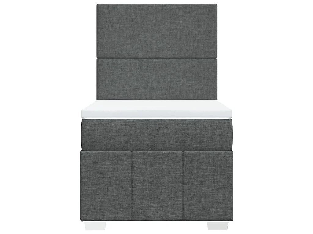 Cama box spring con colchón tela gris oscuro 80x200 cm