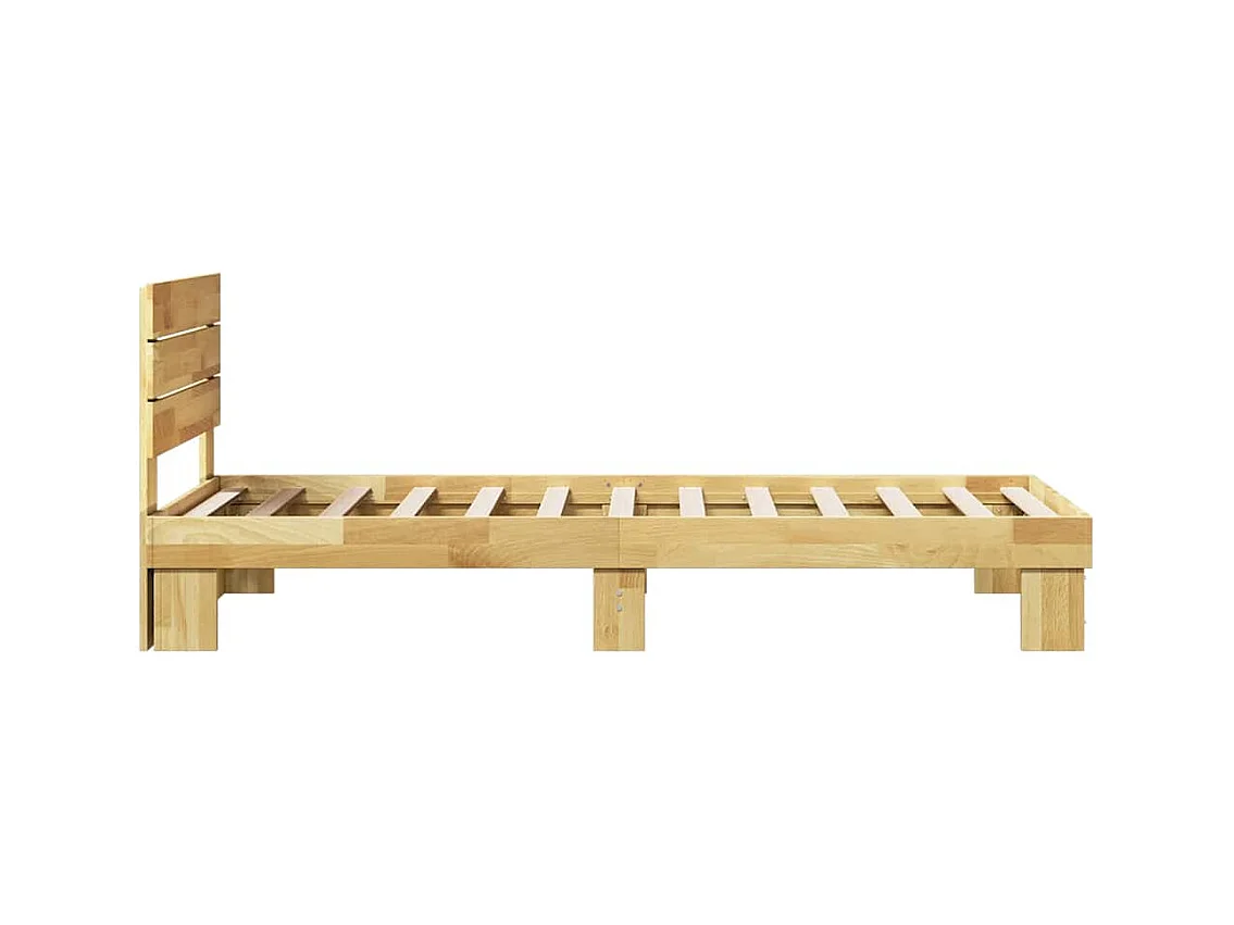 Massivholzbett mit Kopfteil ohne Matratze 80x200 cm Eichenholz