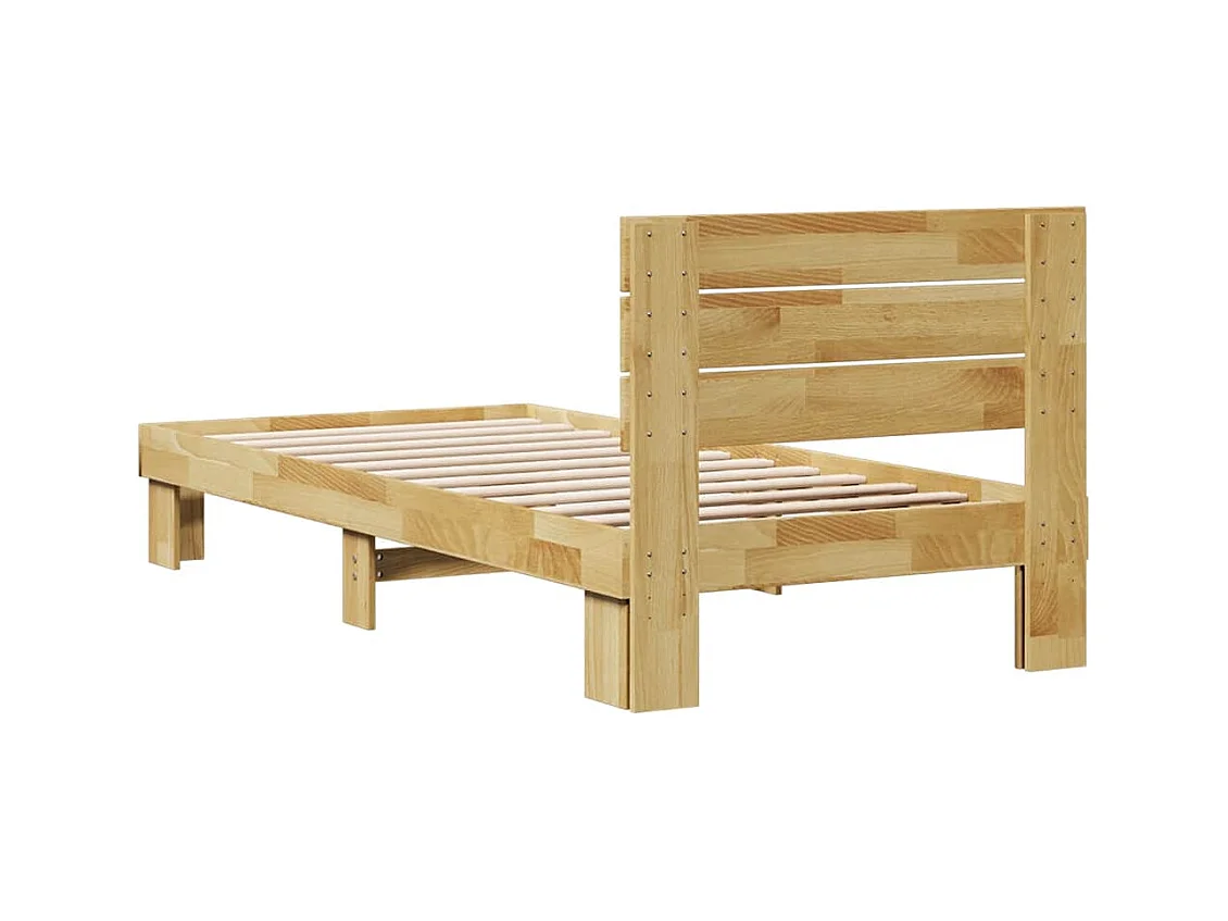 Massivholzbett mit Kopfteil ohne Matratze 80x200 cm Eichenholz