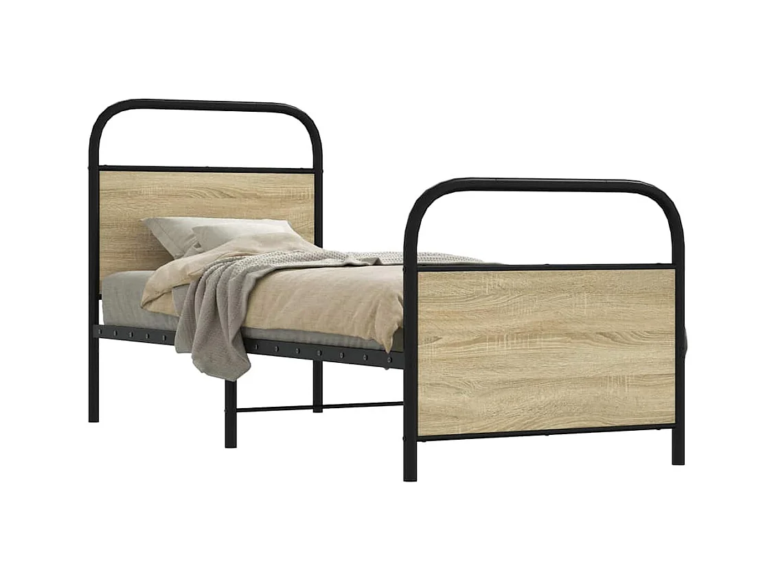 Estructura de cama sin colchón 80x200 cm madera roble Sonoma