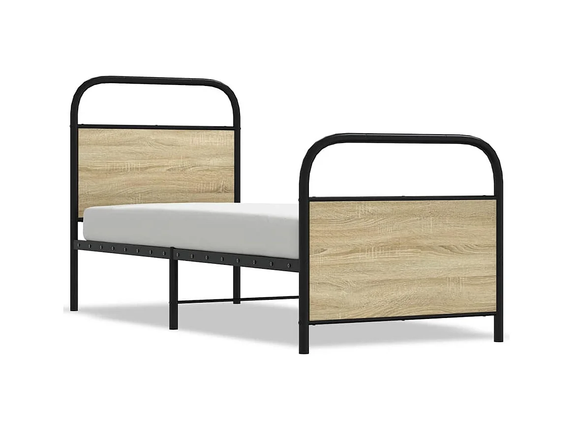 Estructura de cama sin colchón 80x200 cm madera roble Sonoma