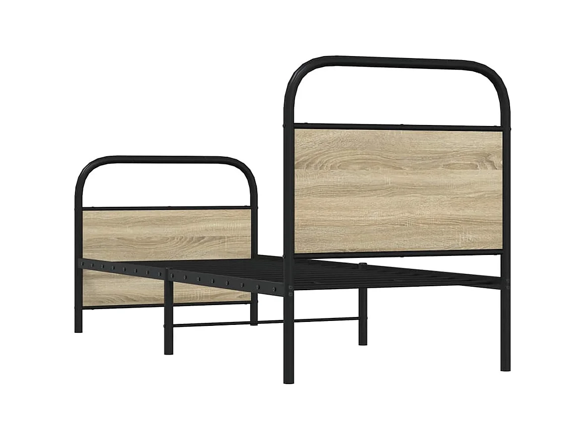 Estructura de cama sin colchón 80x200 cm madera roble Sonoma