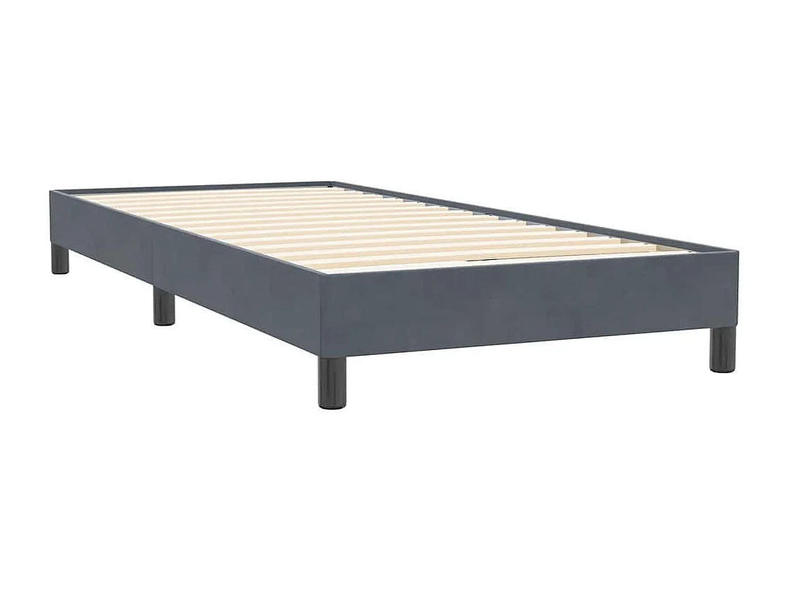 Boxspring zonder matras fluweel donkergrijs 80x220 cm