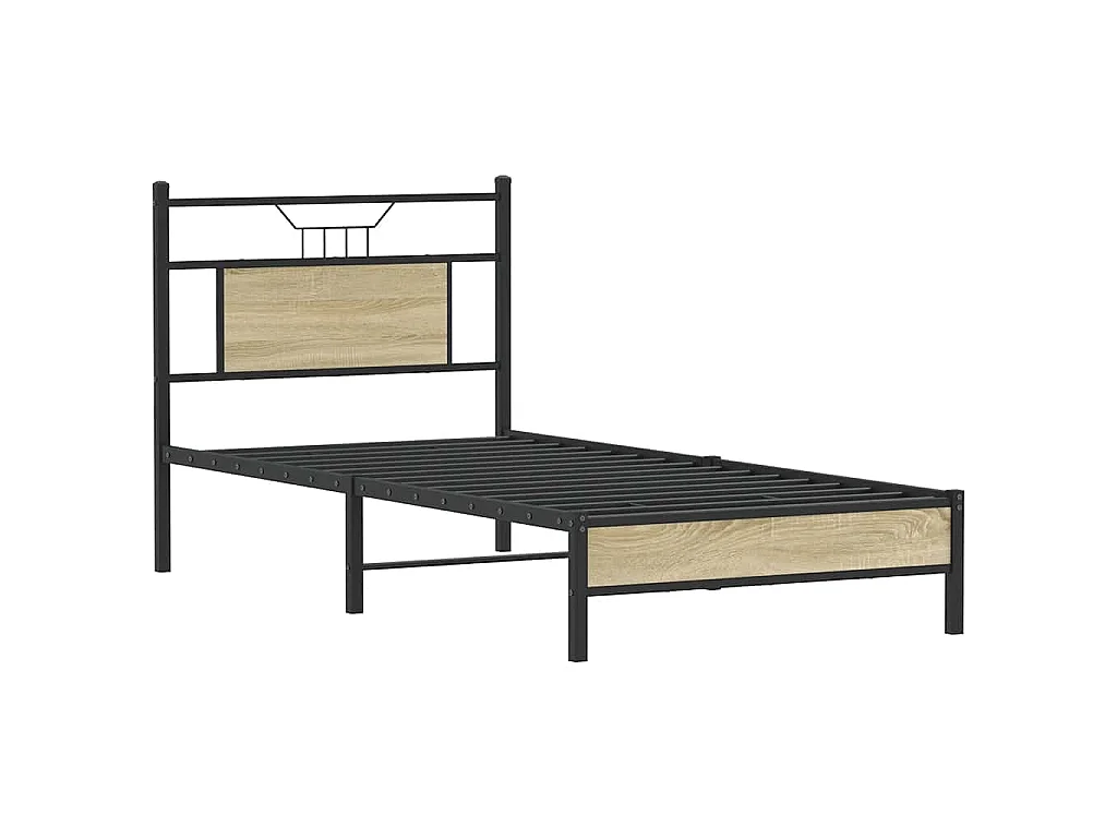 Cadre de lit sans matelas chêne sonoma 75x190 cm