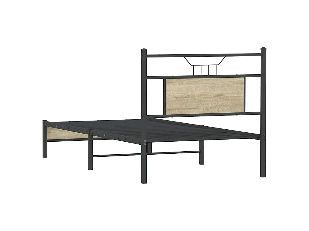 Cadre de lit sans matelas chêne sonoma 75x190 cm