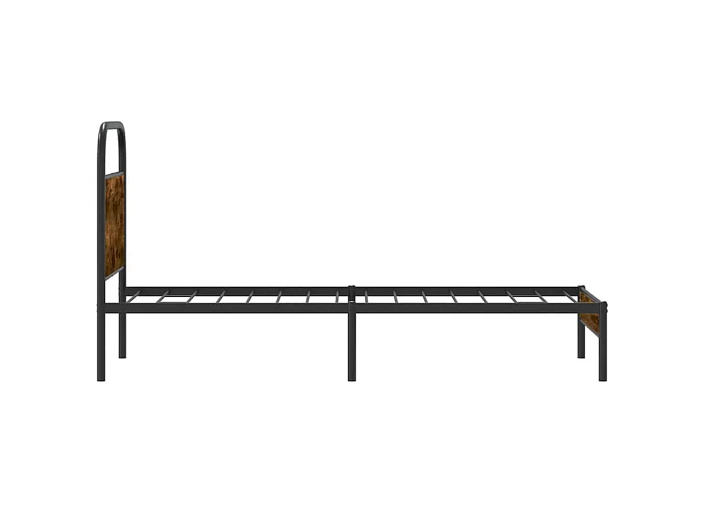 Cadre de lit sans matelas chêne fumé 75x190cm bois d'ingénierie