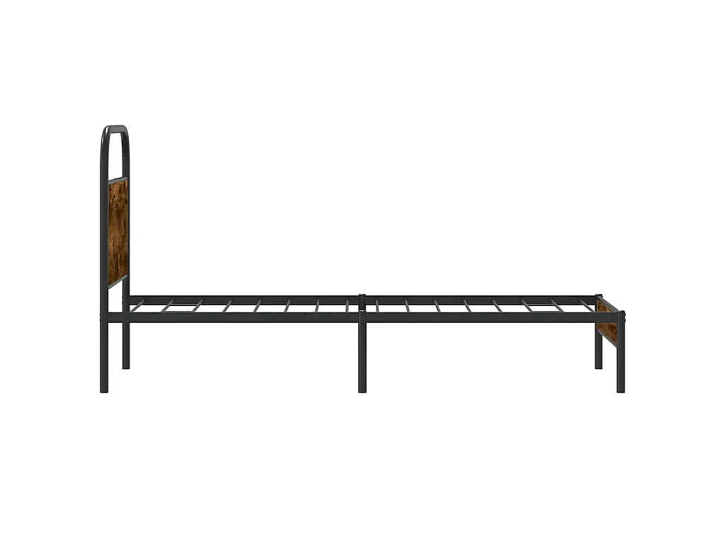 Cadre de lit sans matelas chêne fumé 75x190cm bois d'ingénierie