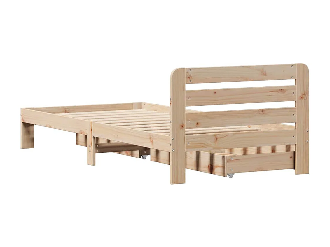 Cadre de lit sans matelas 75x190 cm bois de pin massif