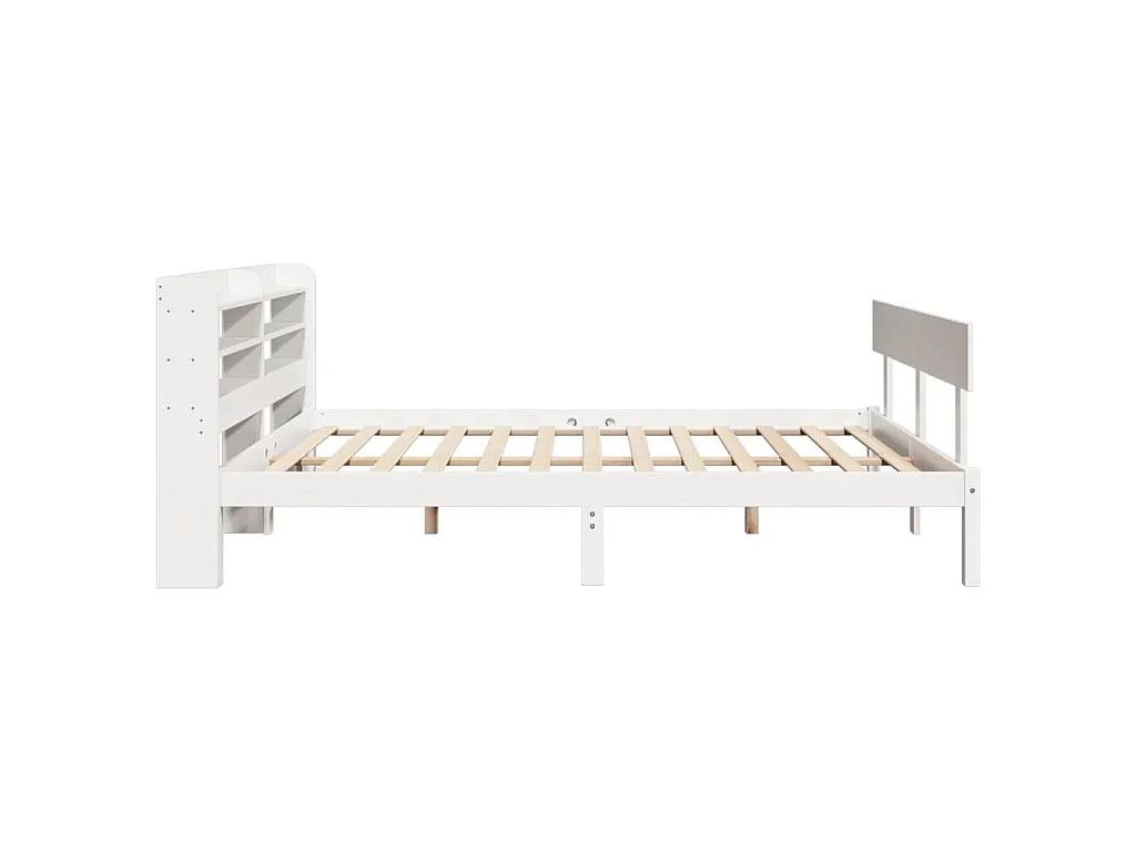 Bedframe zonder matras massief grenenhout wit 135x190 cm