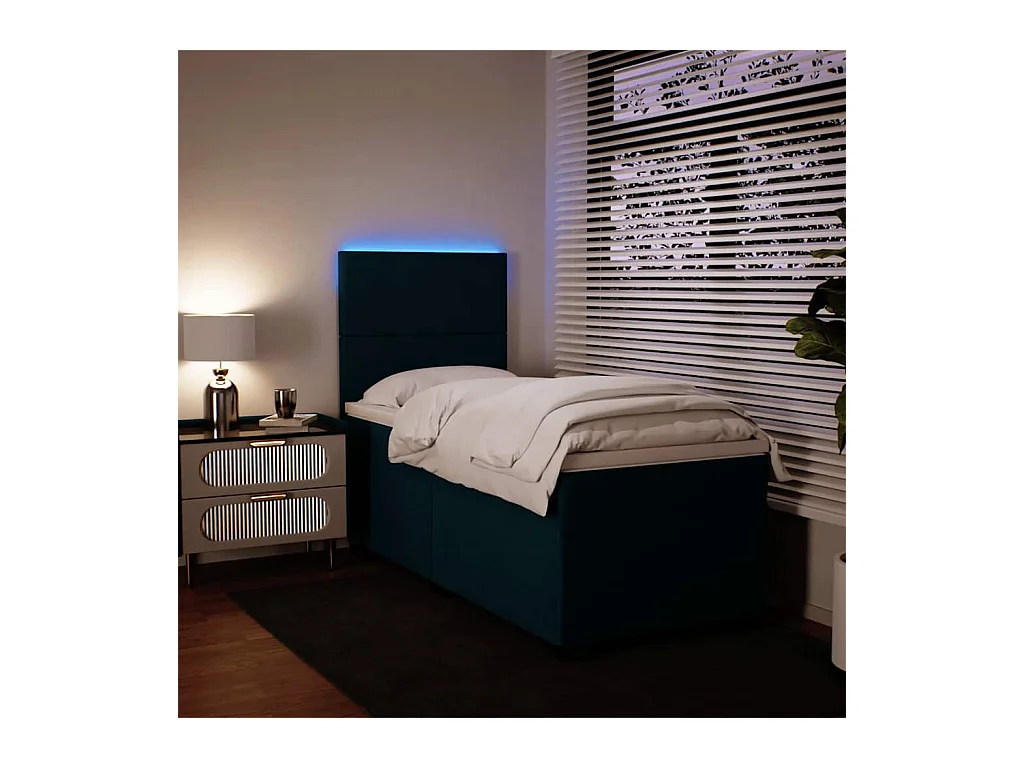 Boxspring met matras fluweel blauw 80x200 cm