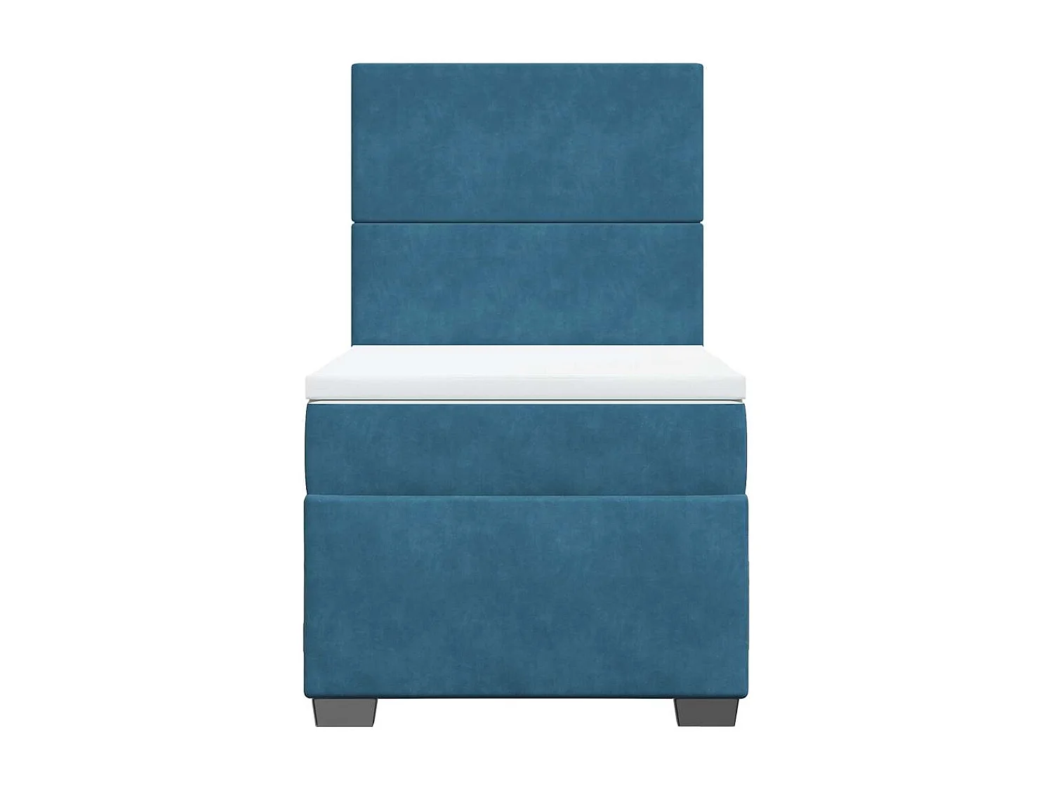 Boxspringbett mit Matratze Blau 80x200 cm Samt