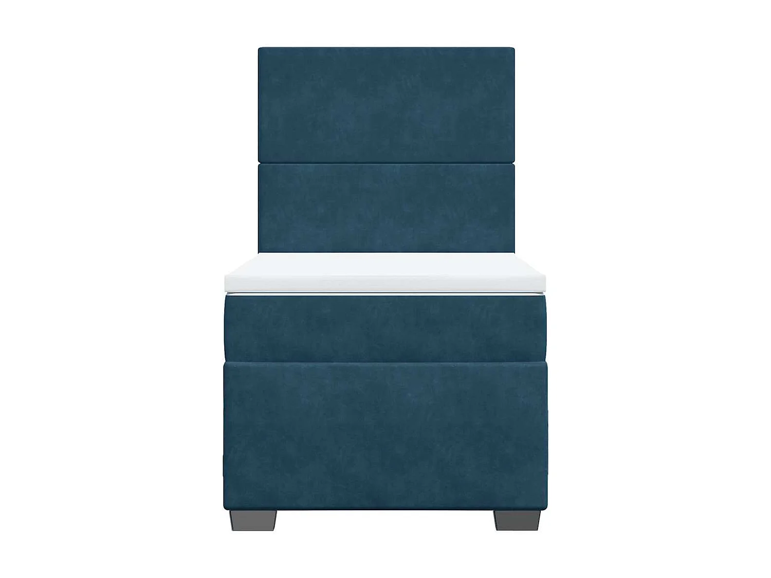 Sommier à lattes de lit avec matelas bleu 80x200 cm velours