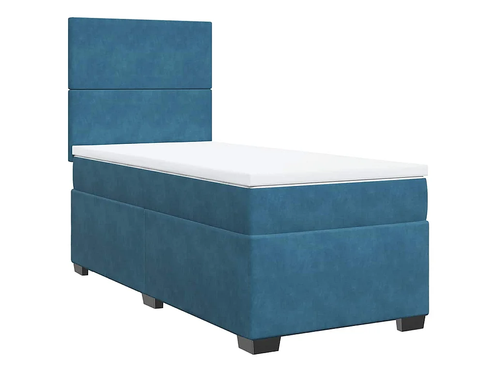 Cama boxspring com colchão 80x200 cm veludo azul