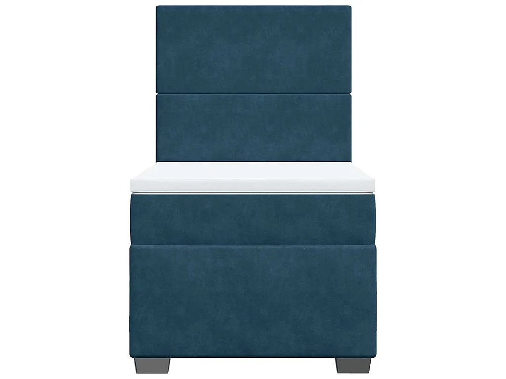 Cama boxspring com colchão 80x200 cm veludo azul