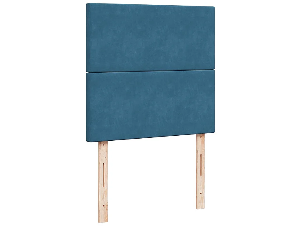 Cama boxspring com colchão 80x200 cm veludo azul