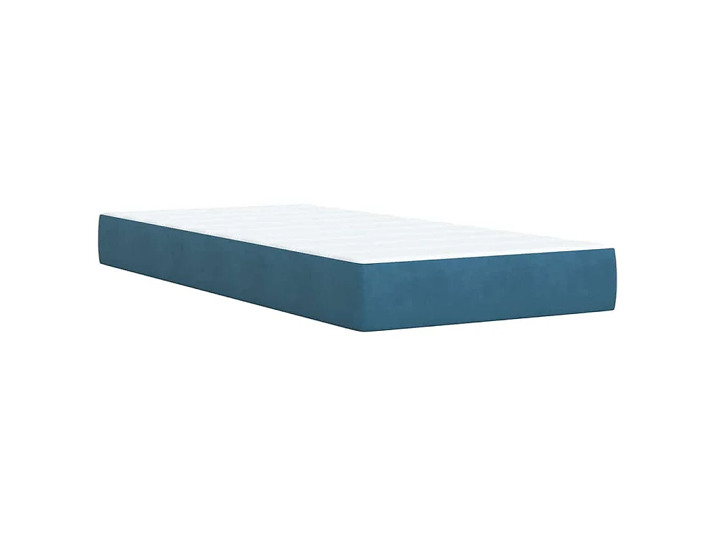 Cama boxspring com colchão 80x200 cm veludo azul