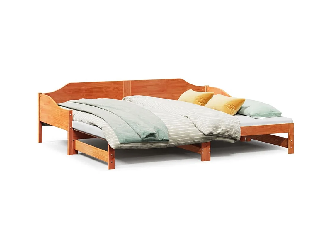 Slaapbank met onderschuifbed 80x200 cm massief grenenhout