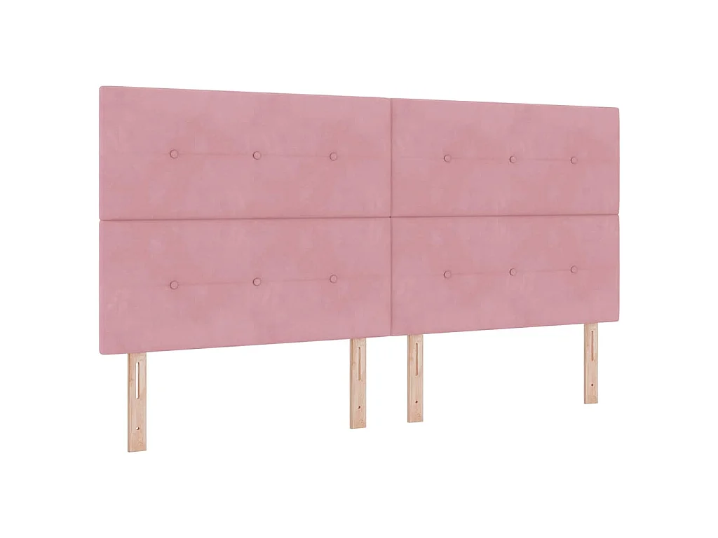 Letto a molle con testiera Rosa 200 x 200 cm Velluto