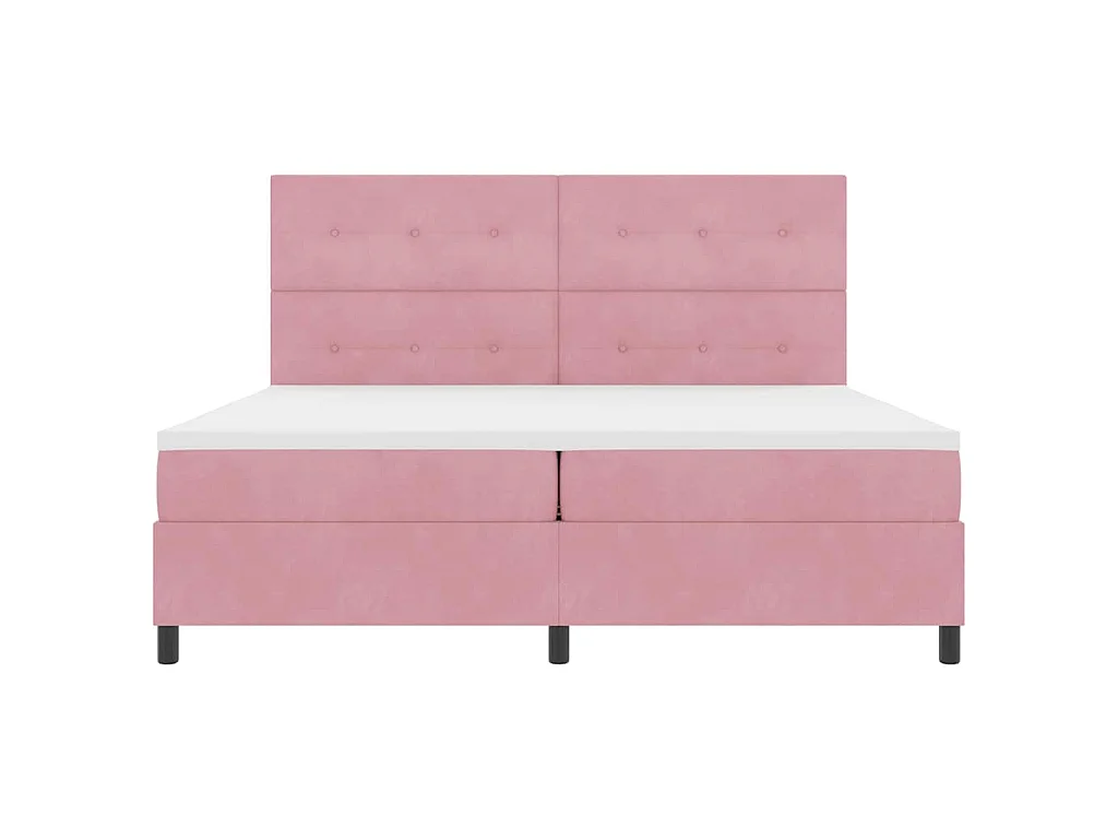 Letto a molle con testiera Rosa 200 x 200 cm Velluto