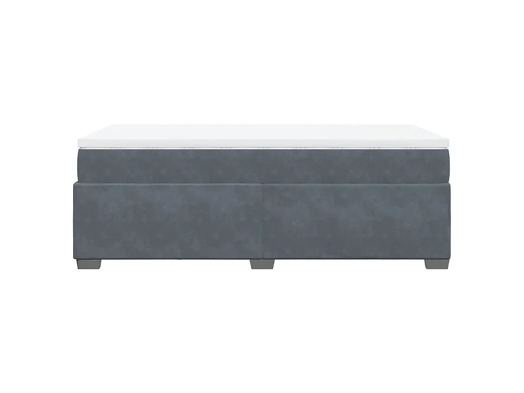 Boxspring met matras fluweel donkergrijs 80x200 cm