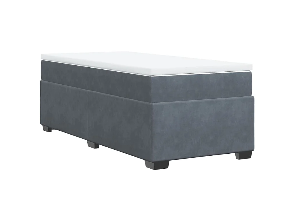 Boxspring met matras fluweel donkergrijs 80x200 cm