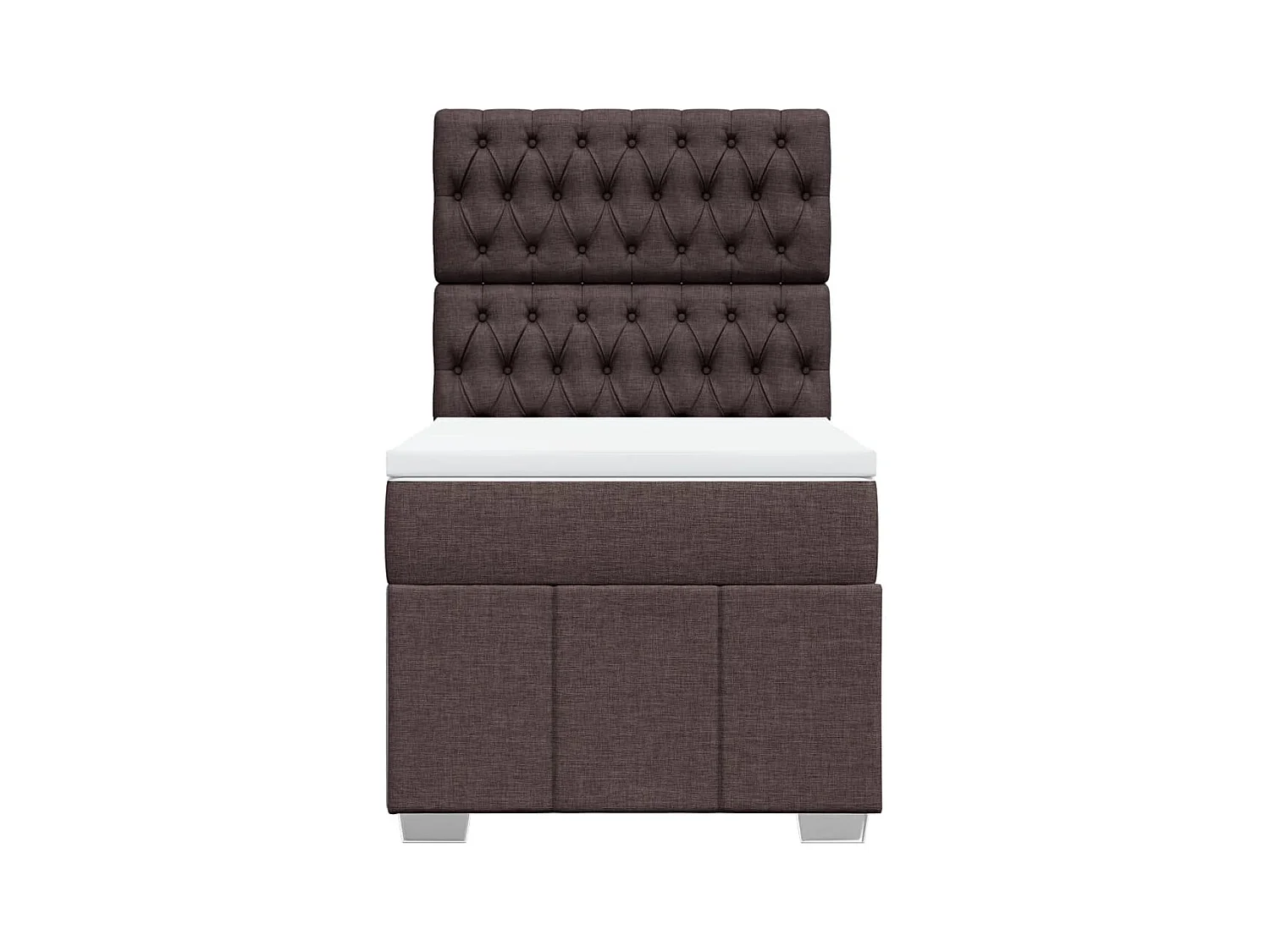 Cama com molas/colchão 80x200 cm tecido castanho-escuro