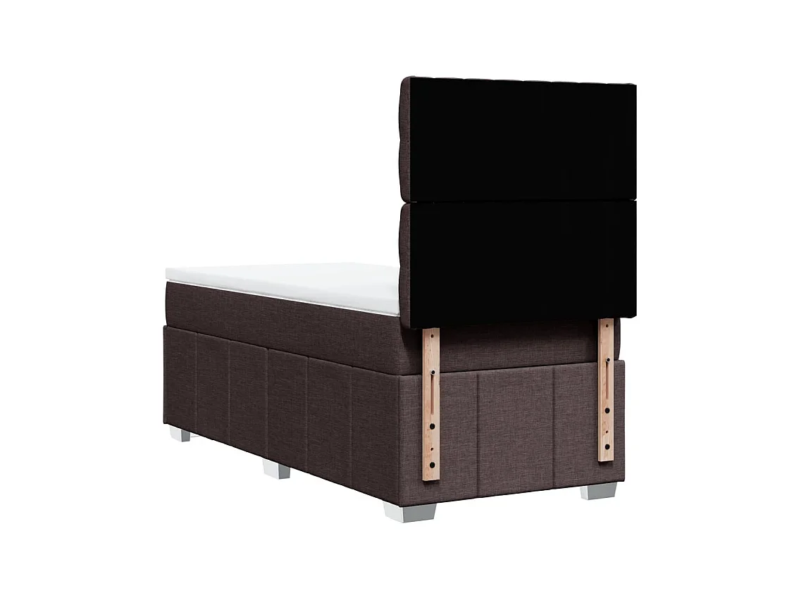 Cama com molas/colchão 80x200 cm tecido castanho-escuro