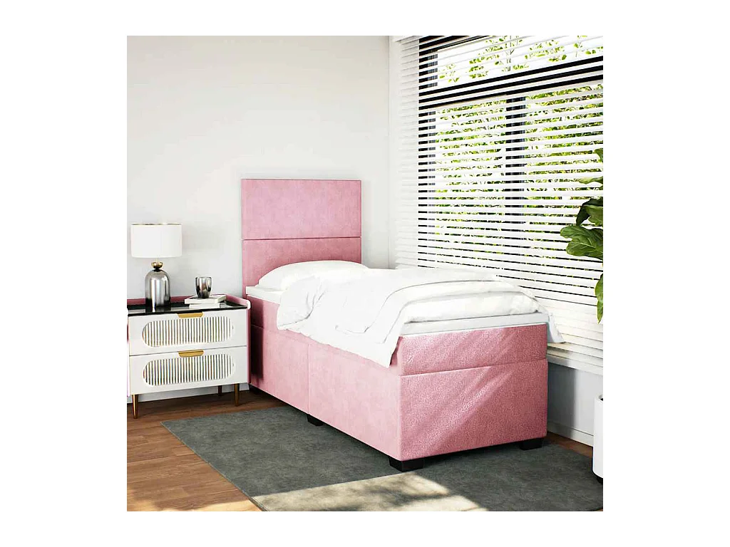 Sommier à lattes de lit et matelas Rose 80x200 cm Velours