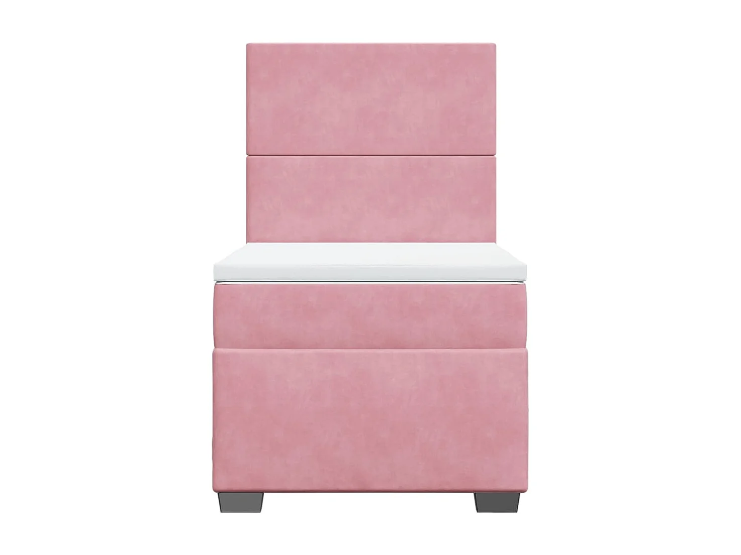 Giroletto a Molle con Materasso Rosa 80x200 cm in Velluto