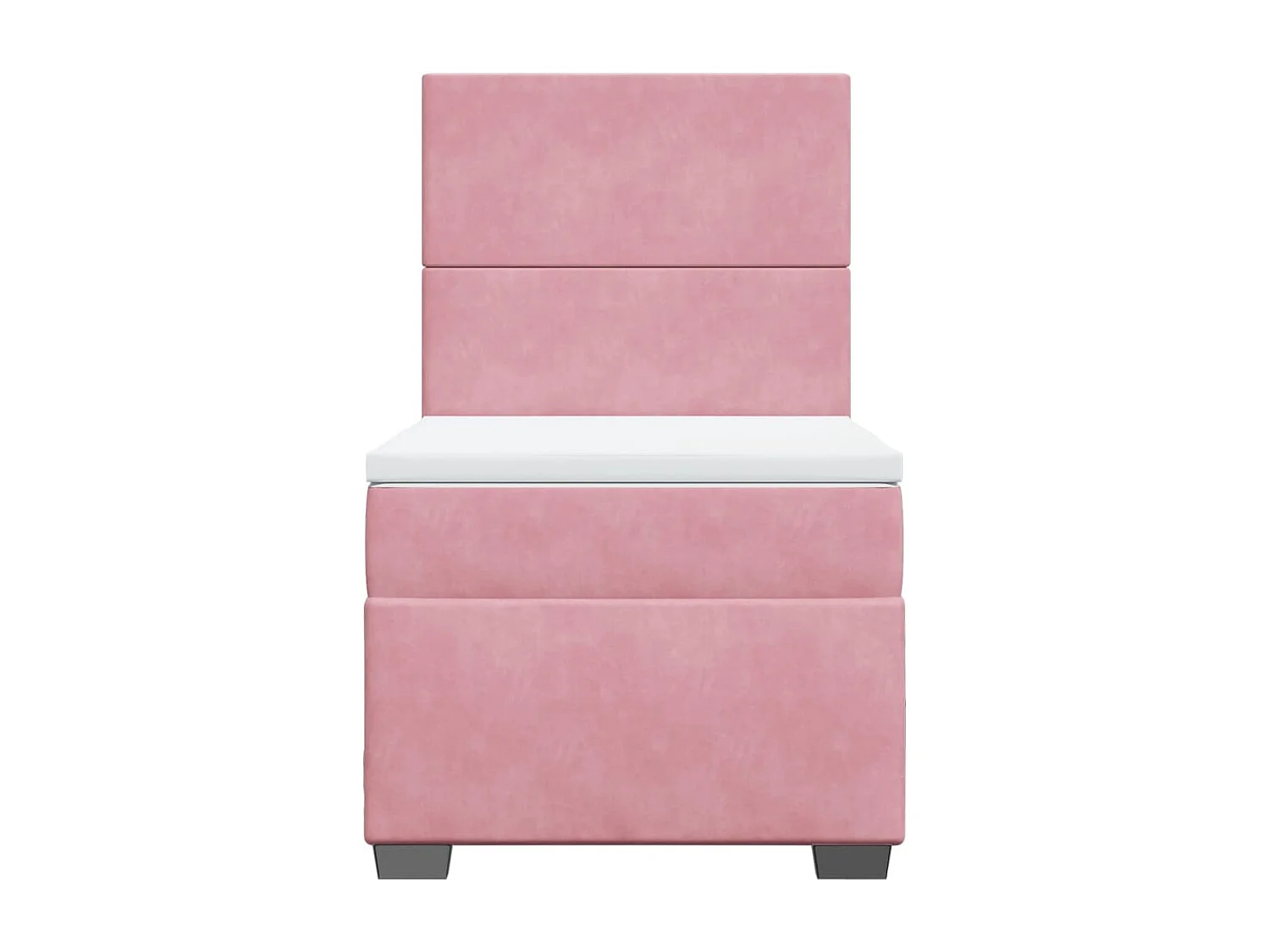 Cama box spring con colchón terciopelo rosa 80x200 cm