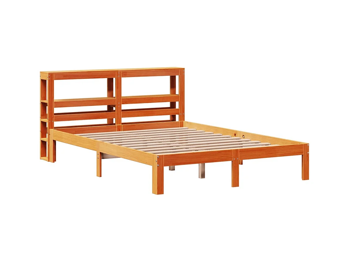 Letto senza Materasso Marrone Cera 135x190 cm in Legno di Pino