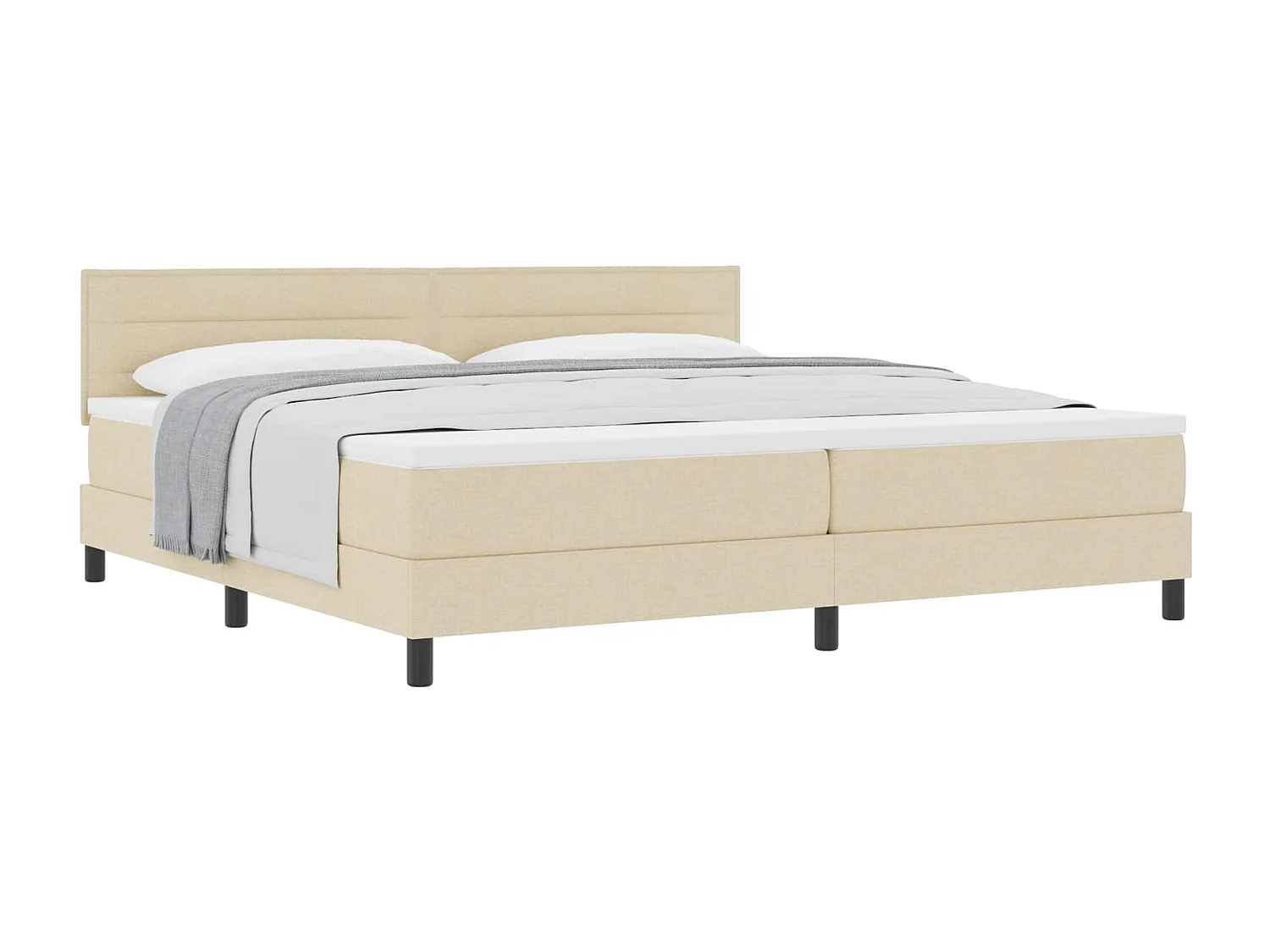 Boxspringbett mit Matratze Creme 200 x 200 cm Stoff