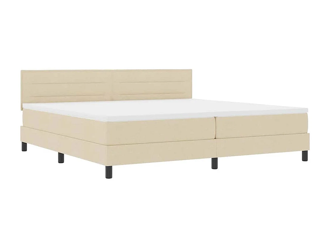 Boxspringbett mit Matratze Creme 200 x 200 cm Stoff