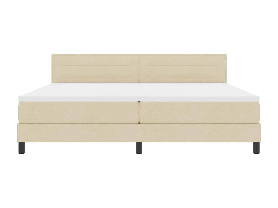Boxspringbett mit Matratze Creme 200 x 200 cm Stoff