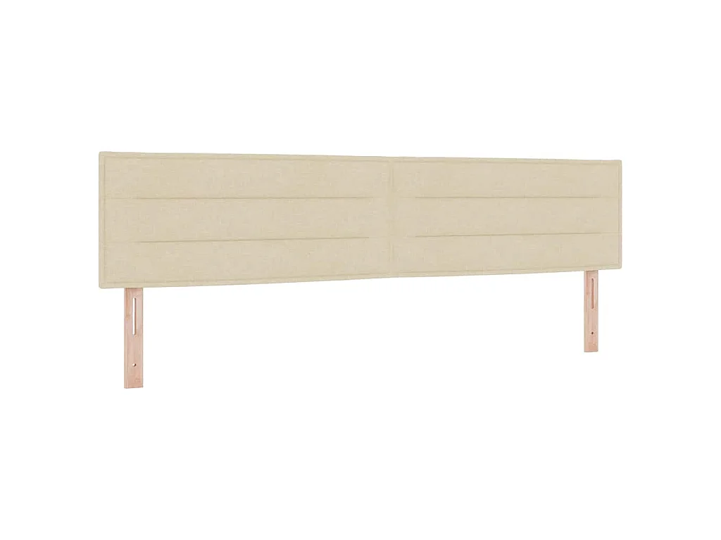 Letto a molle con testiera Crema 200 x 200 cm Tessuto