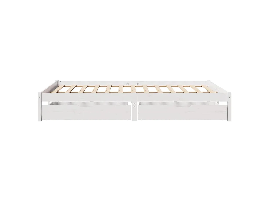 Cama sem colchão 135x190 cm madeira de pinho maciça branco