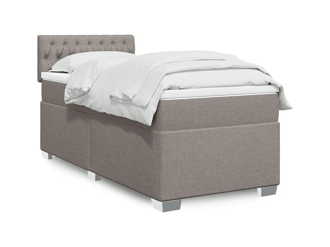 Sommier à lattes de lit avec matelas Taupe 80x200 cm Tissu