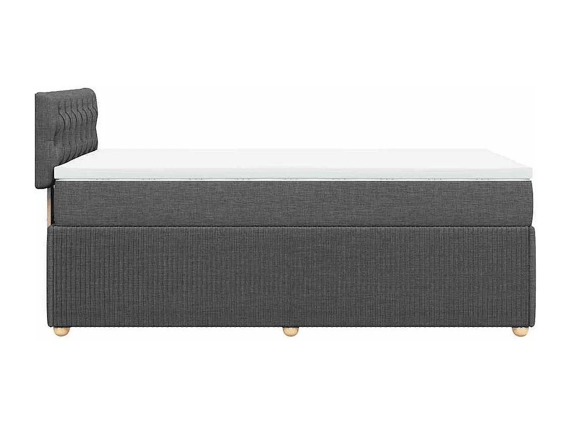 Cama box spring con colchón tela gris oscuro 80x200 cm
